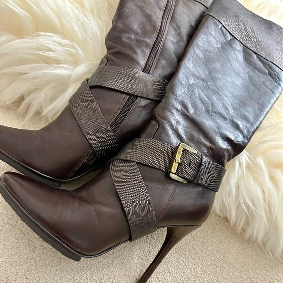 Guess By Marciano Knee High Leather Boots - Picture 3 of 7